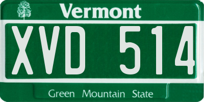 VT license plate XVD514