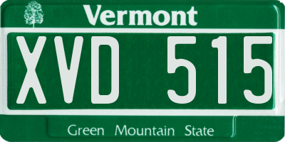 VT license plate XVD515