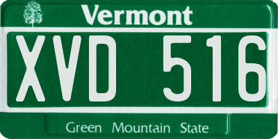 VT license plate XVD516