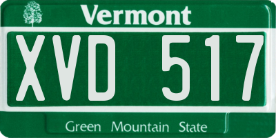 VT license plate XVD517