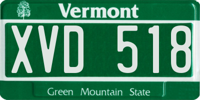 VT license plate XVD518