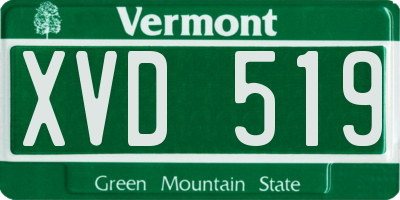 VT license plate XVD519