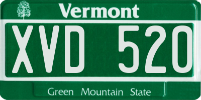 VT license plate XVD520