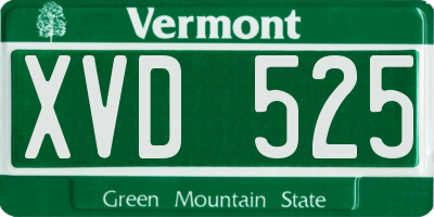 VT license plate XVD525