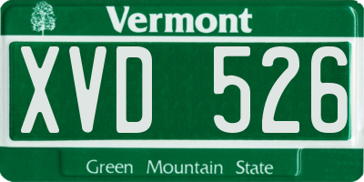 VT license plate XVD526