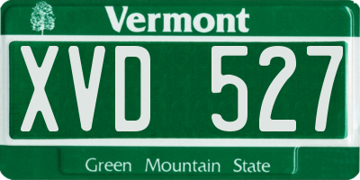 VT license plate XVD527