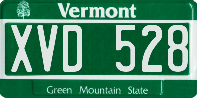 VT license plate XVD528