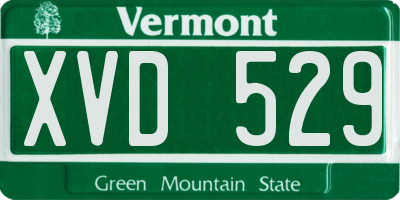 VT license plate XVD529