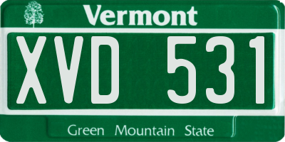 VT license plate XVD531