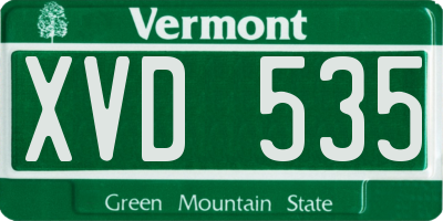 VT license plate XVD535