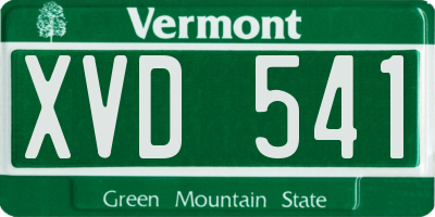 VT license plate XVD541