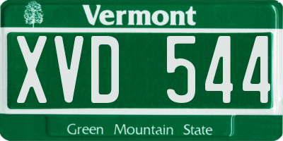VT license plate XVD544