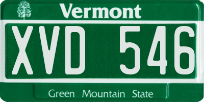 VT license plate XVD546