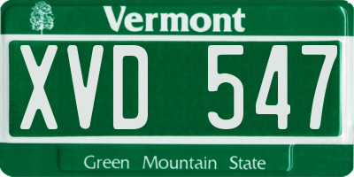 VT license plate XVD547