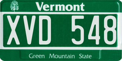 VT license plate XVD548