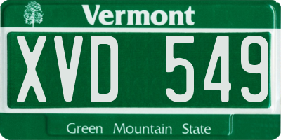 VT license plate XVD549