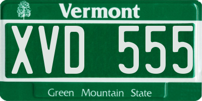 VT license plate XVD555