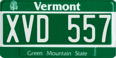 VT license plate XVD557