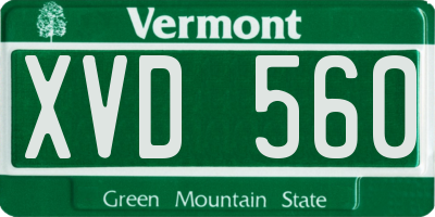 VT license plate XVD560