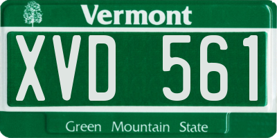 VT license plate XVD561