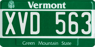 VT license plate XVD563