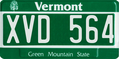 VT license plate XVD564
