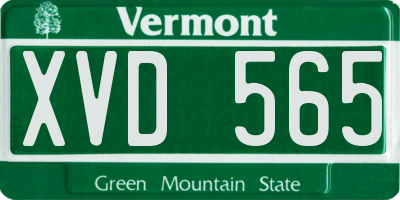 VT license plate XVD565