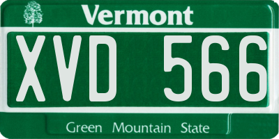 VT license plate XVD566