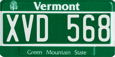 VT license plate XVD568