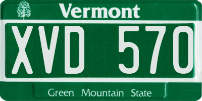 VT license plate XVD570