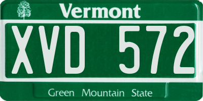VT license plate XVD572