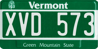 VT license plate XVD573