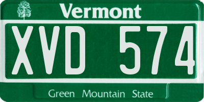VT license plate XVD574