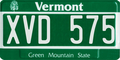VT license plate XVD575