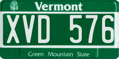 VT license plate XVD576