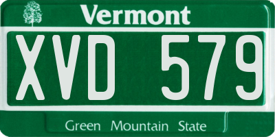 VT license plate XVD579