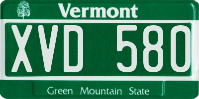VT license plate XVD580