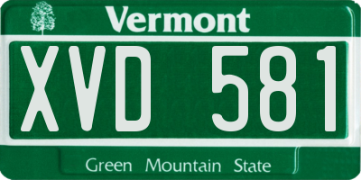 VT license plate XVD581