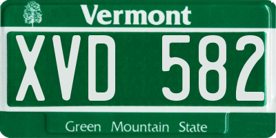 VT license plate XVD582