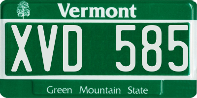 VT license plate XVD585