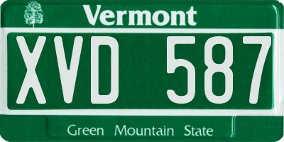 VT license plate XVD587