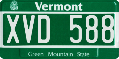 VT license plate XVD588