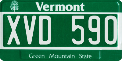 VT license plate XVD590