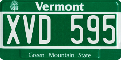 VT license plate XVD595