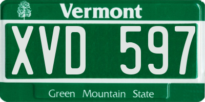 VT license plate XVD597