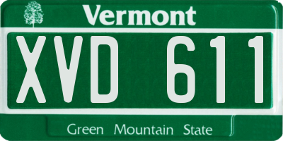 VT license plate XVD611