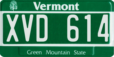 VT license plate XVD614