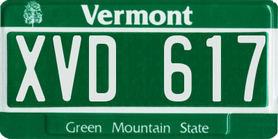 VT license plate XVD617