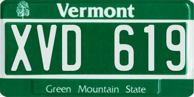 VT license plate XVD619