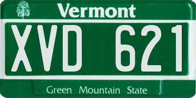 VT license plate XVD621